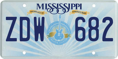MS license plate ZDW682