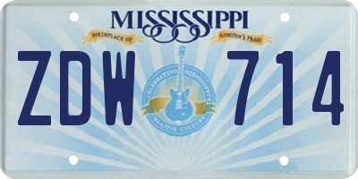 MS license plate ZDW714