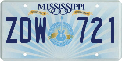 MS license plate ZDW721