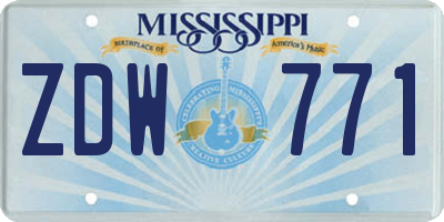 MS license plate ZDW771