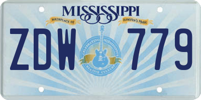 MS license plate ZDW779