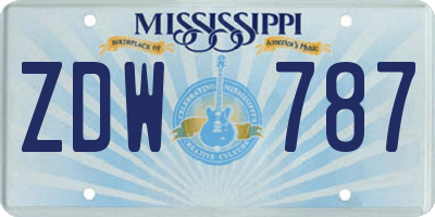 MS license plate ZDW787