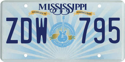 MS license plate ZDW795