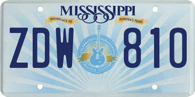 MS license plate ZDW810