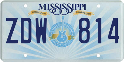 MS license plate ZDW814