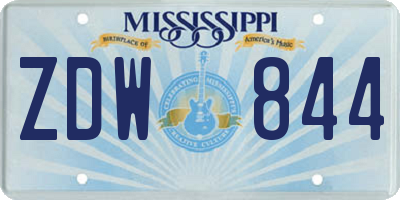 MS license plate ZDW844