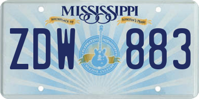 MS license plate ZDW883