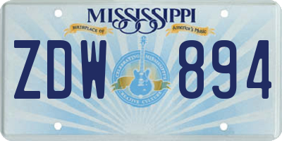 MS license plate ZDW894