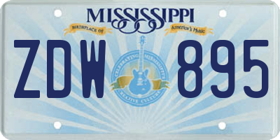 MS license plate ZDW895
