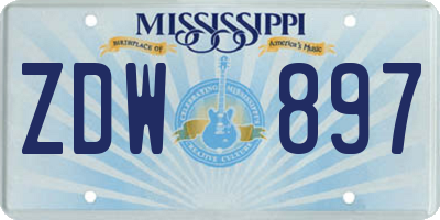 MS license plate ZDW897