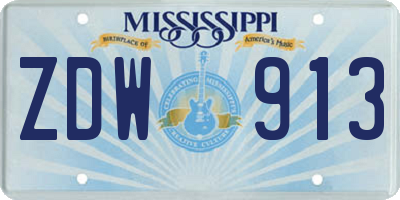MS license plate ZDW913