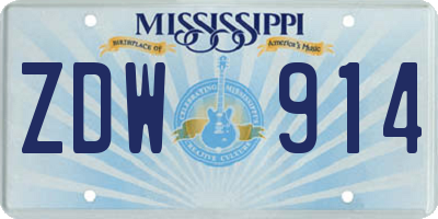MS license plate ZDW914