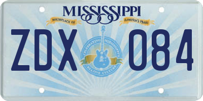 MS license plate ZDX084