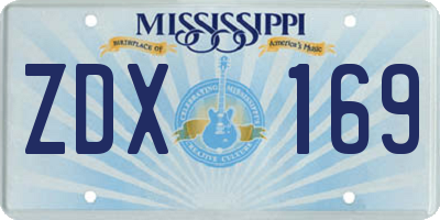 MS license plate ZDX169