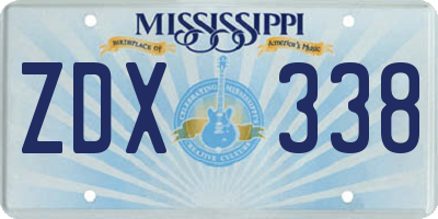 MS license plate ZDX338