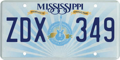MS license plate ZDX349