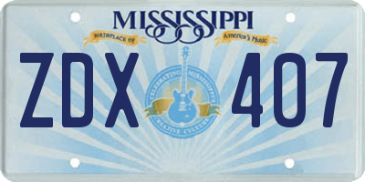MS license plate ZDX407