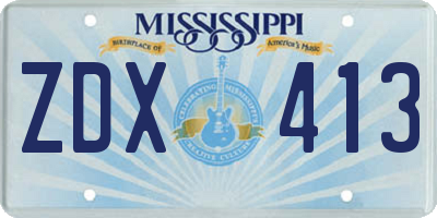 MS license plate ZDX413