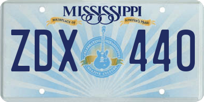 MS license plate ZDX440