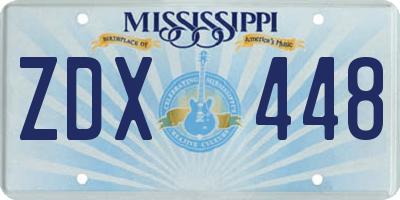 MS license plate ZDX448