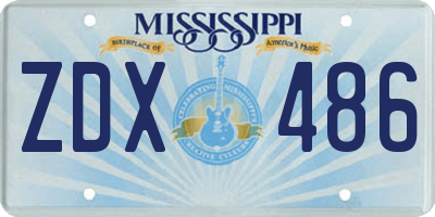 MS license plate ZDX486