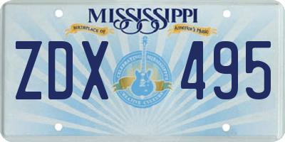 MS license plate ZDX495