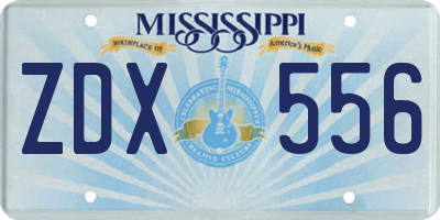 MS license plate ZDX556