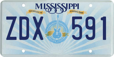 MS license plate ZDX591