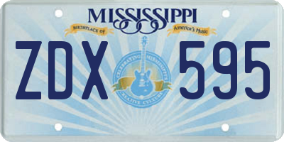 MS license plate ZDX595