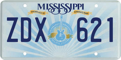 MS license plate ZDX621