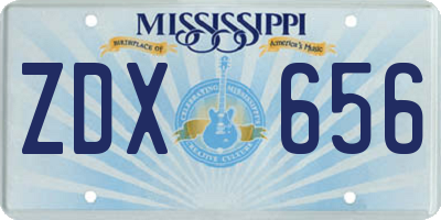 MS license plate ZDX656