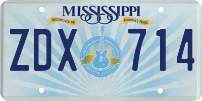 MS license plate ZDX714