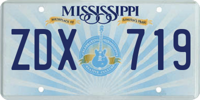 MS license plate ZDX719