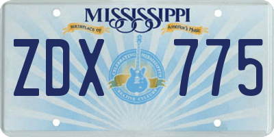 MS license plate ZDX775