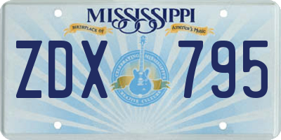 MS license plate ZDX795