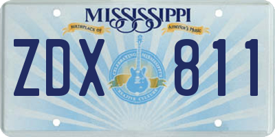 MS license plate ZDX811