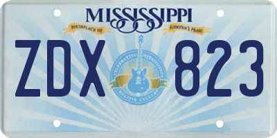 MS license plate ZDX823