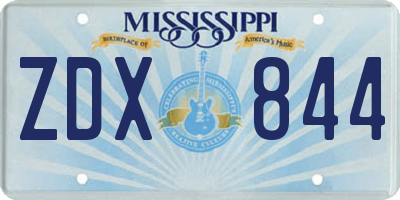 MS license plate ZDX844