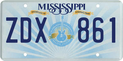 MS license plate ZDX861