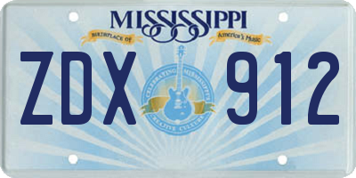 MS license plate ZDX912