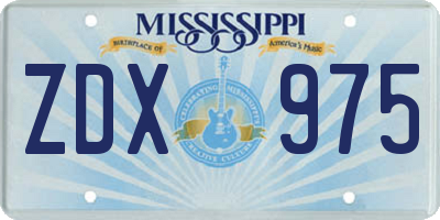 MS license plate ZDX975