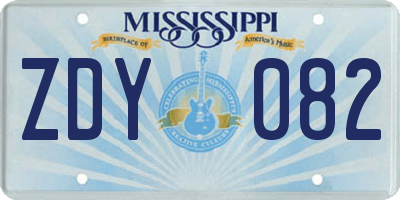 MS license plate ZDY082