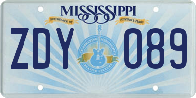MS license plate ZDY089