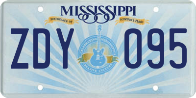 MS license plate ZDY095