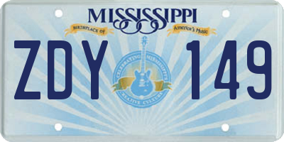 MS license plate ZDY149