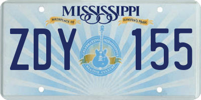 MS license plate ZDY155