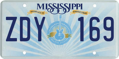 MS license plate ZDY169
