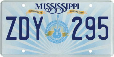 MS license plate ZDY295