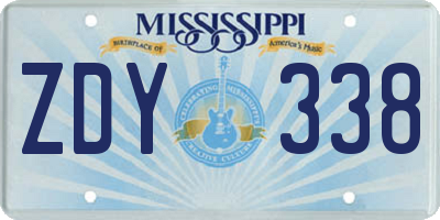 MS license plate ZDY338