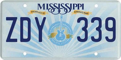 MS license plate ZDY339